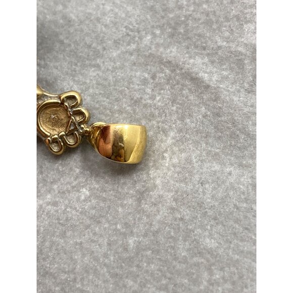 Gold-Plated 925 Silver Cross Pendant With Blue Accents - missing 2 stones - Picture 9 of 12